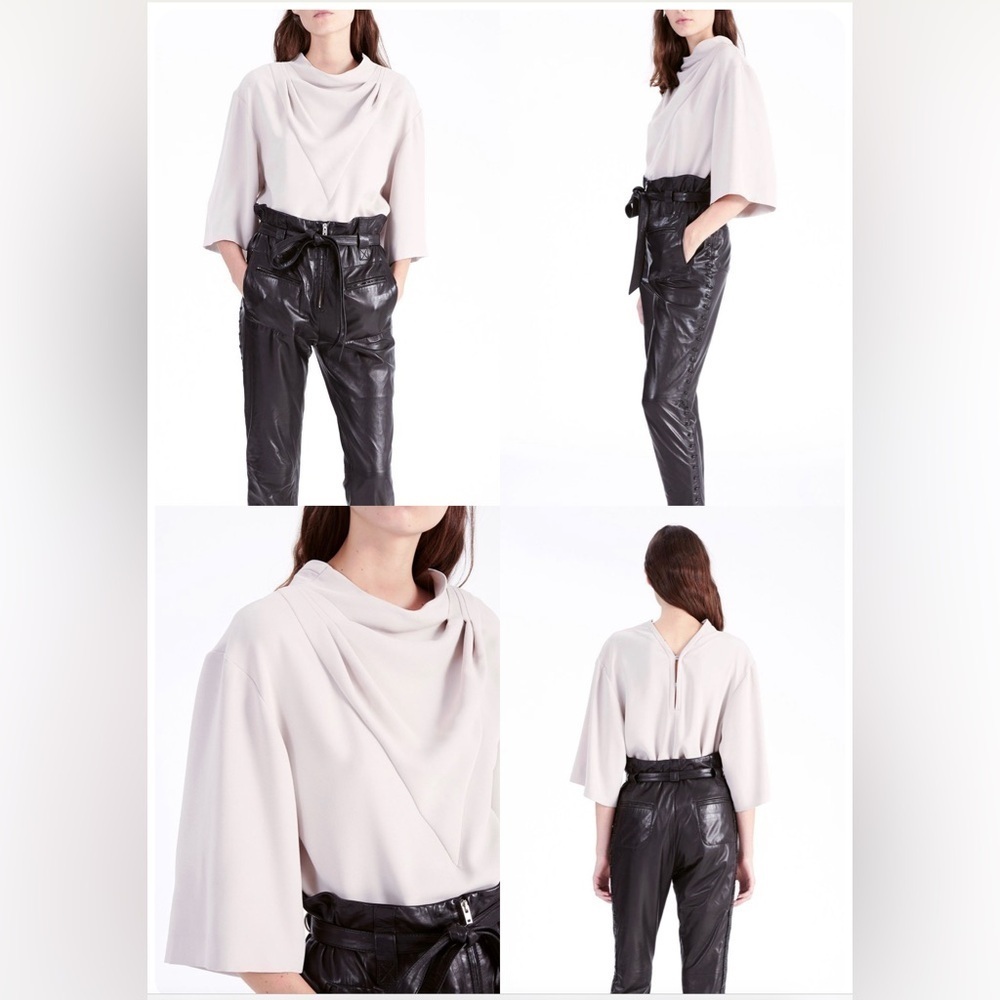 Iro sleep top size 36 or 4 cowl French $280 3/4 sleeve Parisian chic revolve
